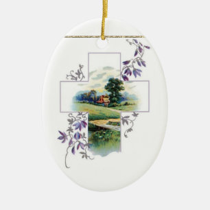 Cross en Country Cottage Keramisch Ornament