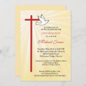 Cross en Dove Gold Rays Zoon Bevestiging Kaart (Voorkant / Achterkant)