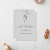 Cross en Fern - Bereavement Bedankt Notecard Notitiekaartje (Voorkant / Achterkant in situ)