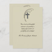 Cross en Fern (Cream) - Bereavement Dank je niet Bedankkaart (Voorkant / Achterkant)