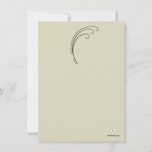 Cross en Fern (Cream) - Bereavement Dank je niet Bedankkaart (Achterkant)