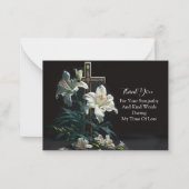Cross en Flower Elegance Bedankt Notitiekaartje (Voorkant)