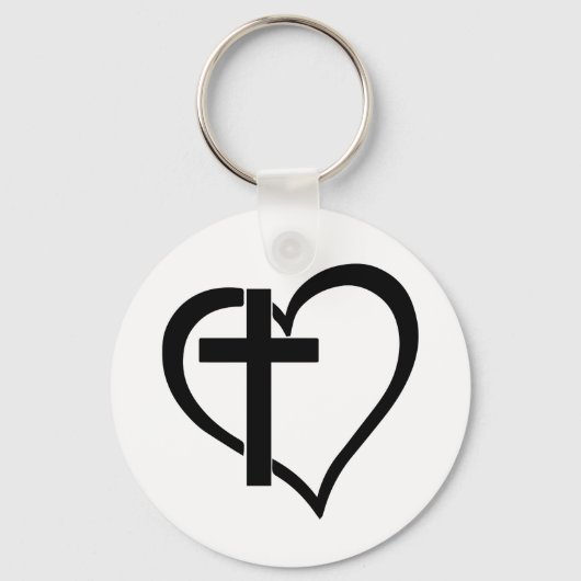 Cross- en Heart Button Sleutelhanger (Voorkant)