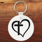 Cross- en Heart Button Sleutelhanger (Voorkant)