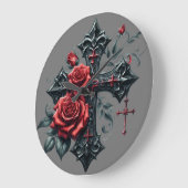 Cross en Rozen wandklok (Hoek)