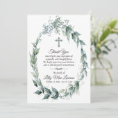 Cross en Wreater Funeral Memorial Dank je kaarten (Staand voorkant)