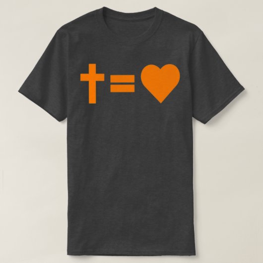 Cross Equals Love Oranje T-shirt (Design voorkant)