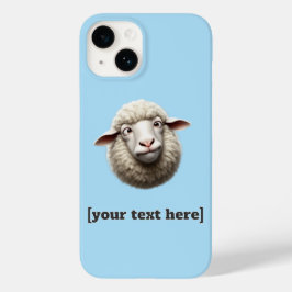 Cross-eyed Sheep Illustration Aangepaste tekst Case-Mate iPhone 14 Hoesje