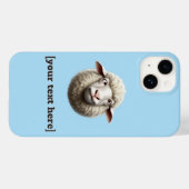Cross-eyed Sheep Illustration Aangepaste tekst Case-Mate iPhone Case (Achterkant (horizontaal))