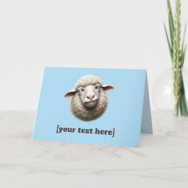 Cross-eyed Sheep Illustration Aangepaste tekst Feestdagen Kaart