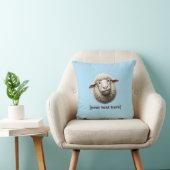 Cross-eyed Sheep Illustration Aangepaste tekst Kussen (Stoel)