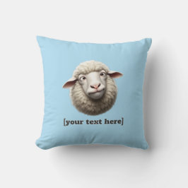 Cross-eyed Sheep Illustration Aangepaste tekst Kussen