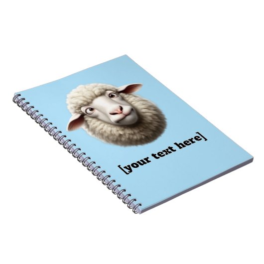 Cross-eyed Sheep Illustration Aangepaste tekst Notitieboek (Rechterzijde)