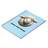 Cross-eyed Sheep Illustration Aangepaste tekst Notitieboek (Linkerzijde)