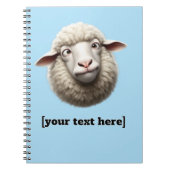 Cross-eyed Sheep Illustration Aangepaste tekst Notitieboek (Voorkant)