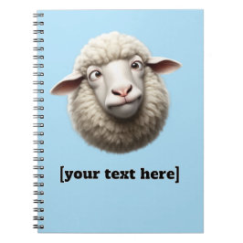 Cross-eyed Sheep Illustration Aangepaste tekst Notitieboek