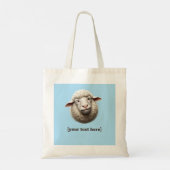 Cross-eyed Sheep Illustration Aangepaste tekst Tote Bag (Achterkant)