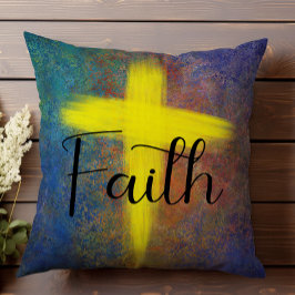 Cross Faith Script Blue Paars Kussen