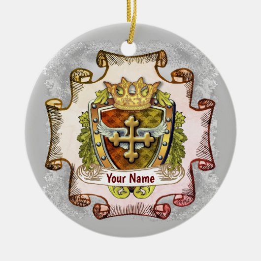 Cross Family Crest Achternaam aangepast ornament (Voorkant)