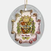Cross Family Crest Achternaam aangepast ornament (Links)