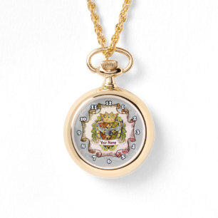 Cross Family Crest Achternaam Horloge