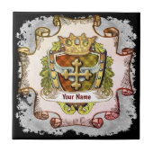 Cross Family Crest Achternaam Tegeltje (Voorkant)