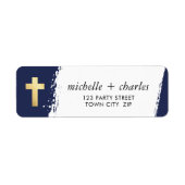 CROSS FAUX GOLD stijlvolle penseelstreek navy blau Etiket (Voorkant)