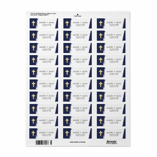 CROSS FAUX GOLD stijlvolle penseelstreek navy blau Etiket (Full Sheet)