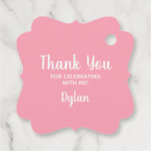 Cross | Flamingo Pink Community Baptism Christen Bedankjes Labels (Achterkant)