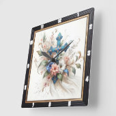  Cross Floral Elegance Vierkante Klok (Hoek)