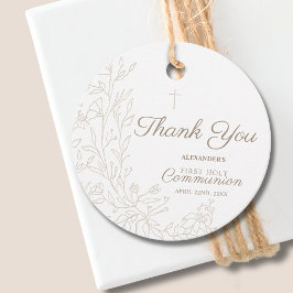 Cross Floral First Holy Communion Thank You Bedankjes Labels