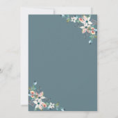 Cross Floral Roos Lijst Baptisme Kaart (Achterkant)