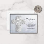 Cross Flower After Funeral Bedankt Notitiekaartje (Voorkant / Achterkant in situ)