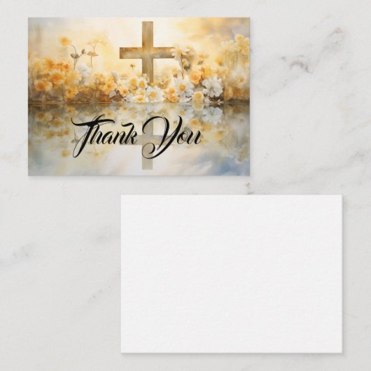 Cross Flower dank u Notitiekaartje (Voorkant / Achterkant)