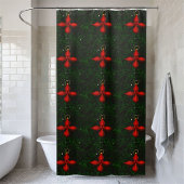 Cross Flower Pattern Kerst Seizoensgebonden Baddec Douchegordijn