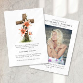 Cross Flowers Foto Sympathy Begrafenismonument Bedankkaart