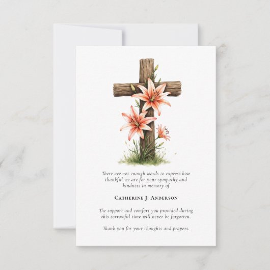 Cross Flowers Foto Sympathy Begrafenismonument Bedankkaart