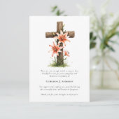 Cross Flowers Foto Sympathy Begrafenismonument Bedankkaart (Staand voorkant)