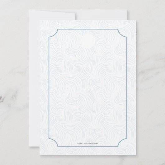 Cross Focus Blauw Religieuze Uitnodiging (Achterkant)