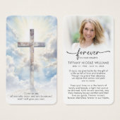 Cross Forever In Our Hearts Prayer Cards Visitekaartje (Voorkant /achterkant)