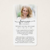 Cross Forever In Our Hearts Prayer Cards Visitekaartje (Achterkant)