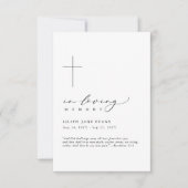 Cross Funeral Memorial Fotokaart (Voorkant)