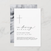 Cross Funeral Memorial Fotokaart (Voorkant / Achterkant)