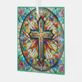 Cross Glas in lood Ornament Suncatcher (Voorkant links)