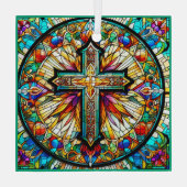 Cross Glas in lood Ornament Suncatcher (Achterkant)