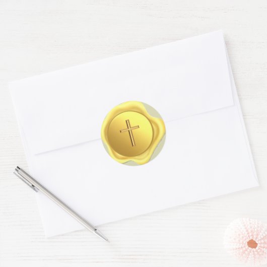 Cross Gold Seal Sticker (Envelop)
