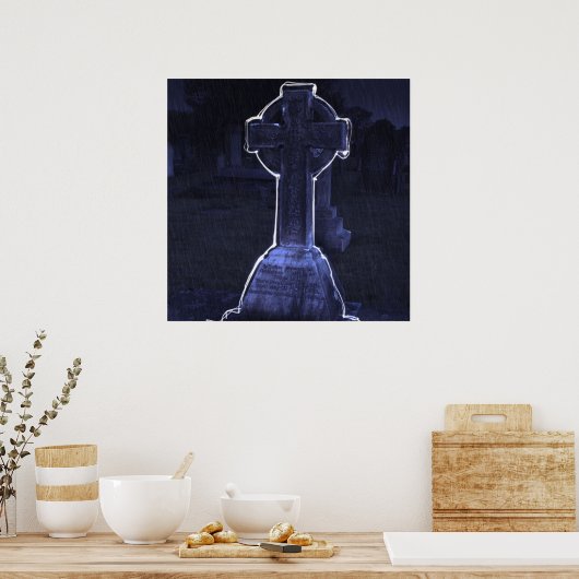 Cross Gravestone Poster (Keuken)