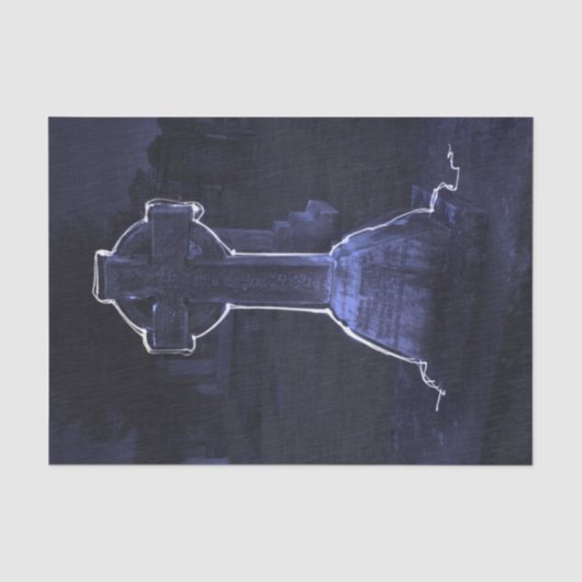 Cross Gravestone Tissue Paper Tissuepapier (Voorkant)