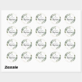 Cross Greenery Gold Baptism Classic Round Sticker (Vel)