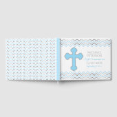 Cross Guest Book-Blue & Silver Gastenboek (Volledig)
